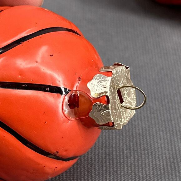 VTG Glass Basketball Christmas Ornaments Set 7 Sporty Athlete Team Player Y2K - Picture 12 of 16